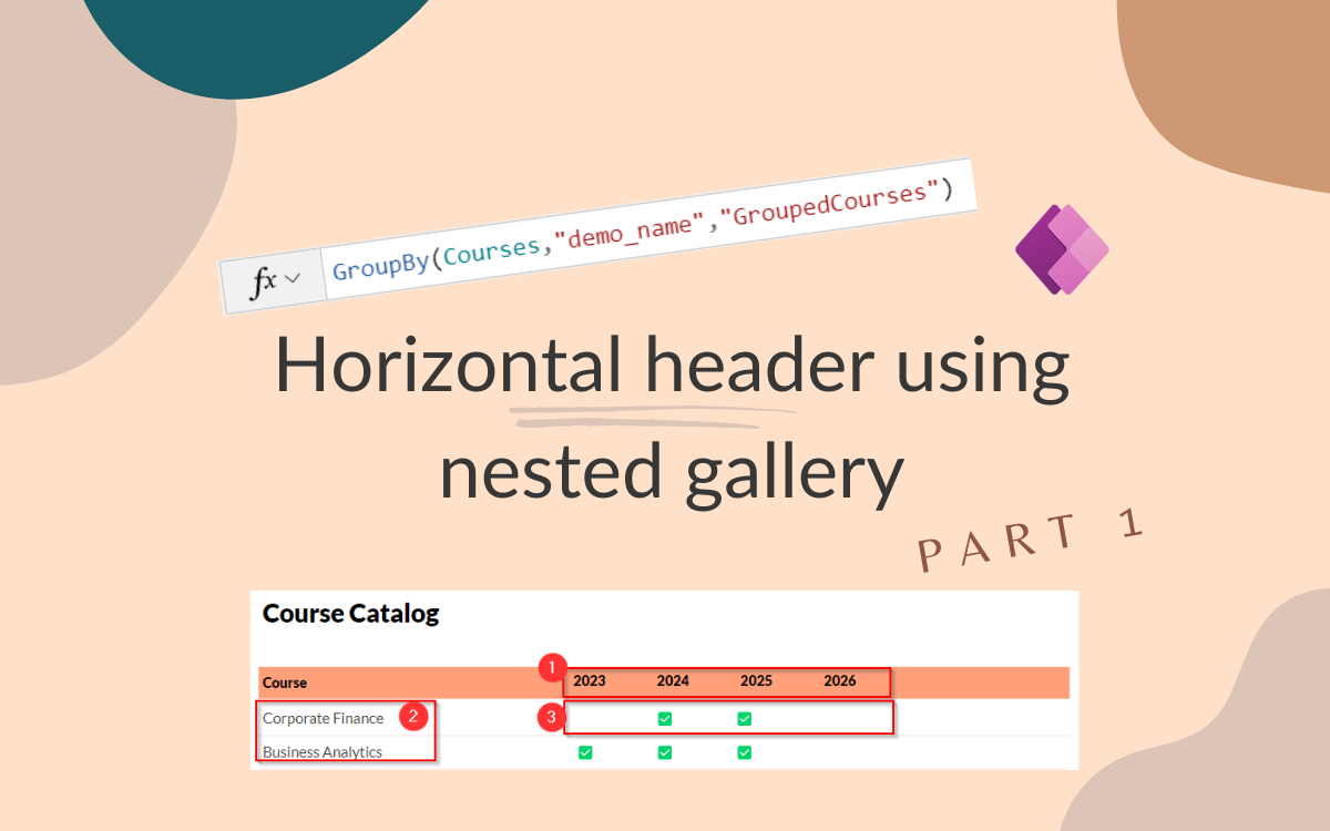 Dynamic horizontal header part 1: static header