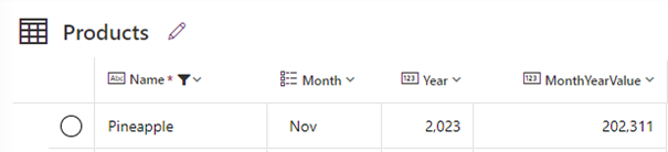 Dataverse table populated