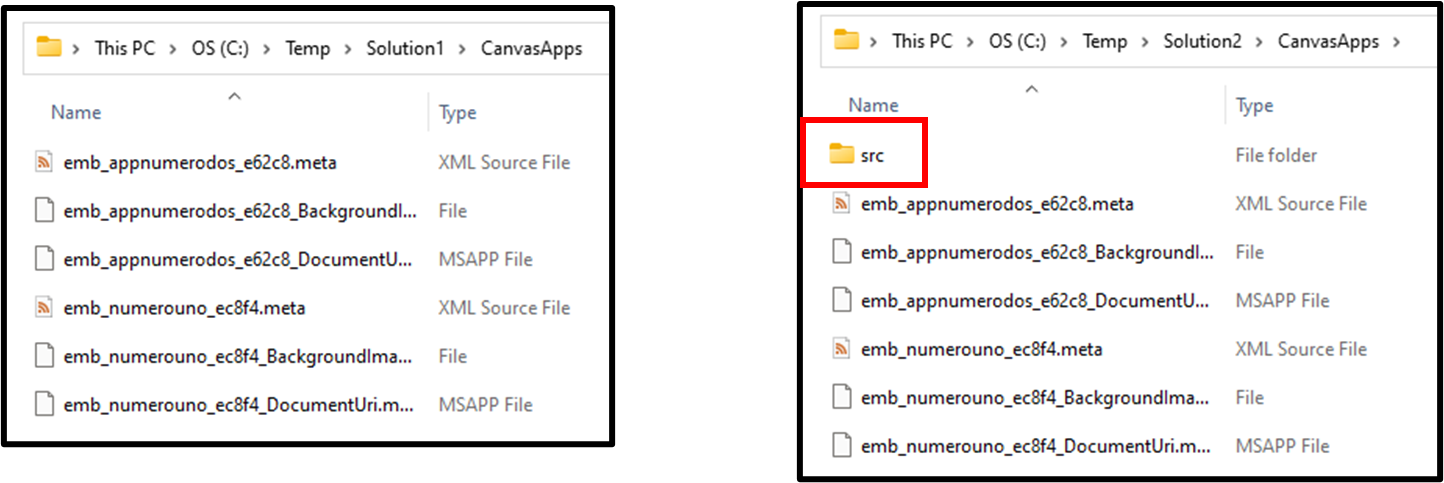 Difference with and without –processCanvasApps