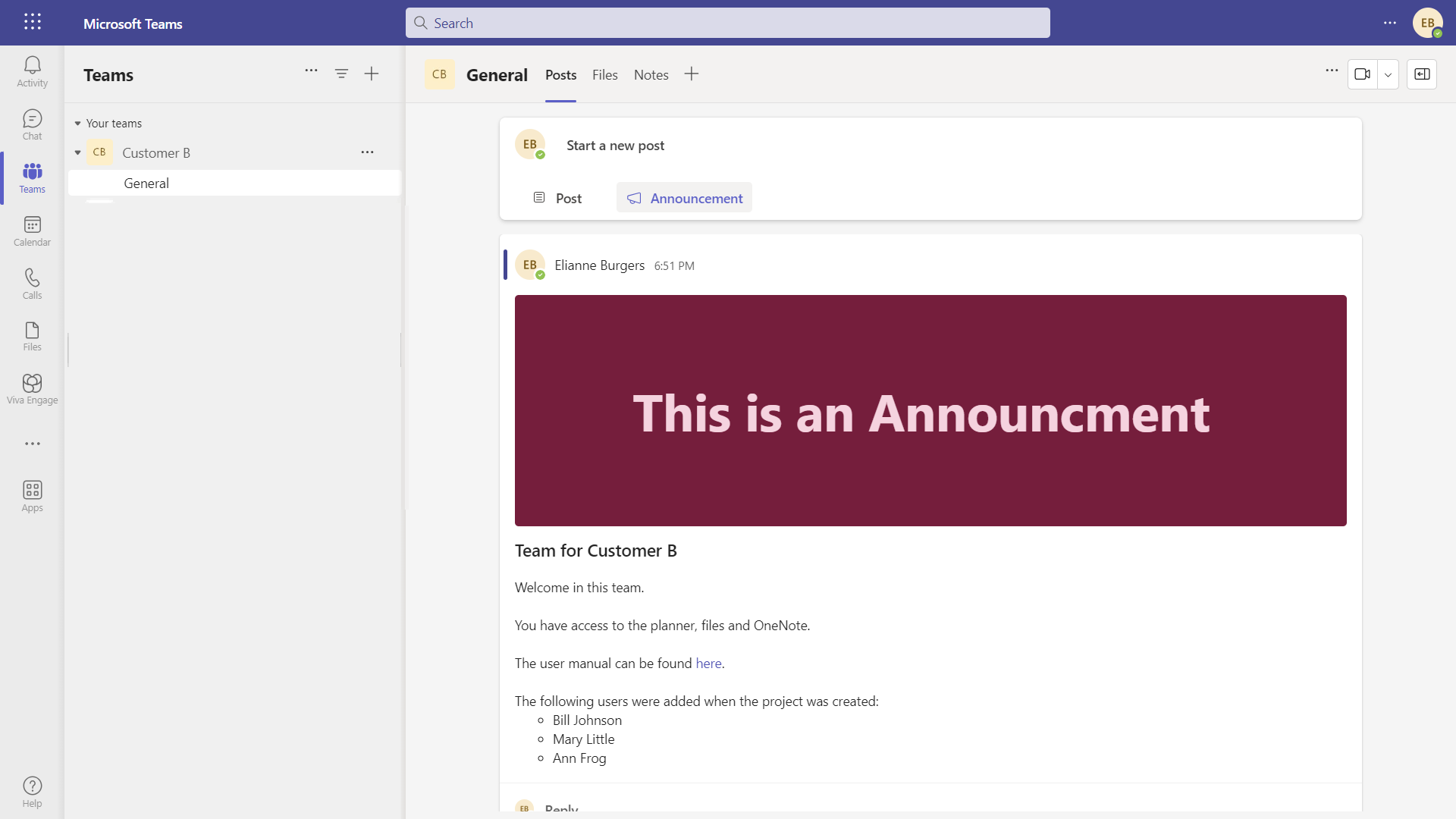 Announcement
