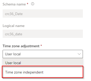 Time zone adjustment