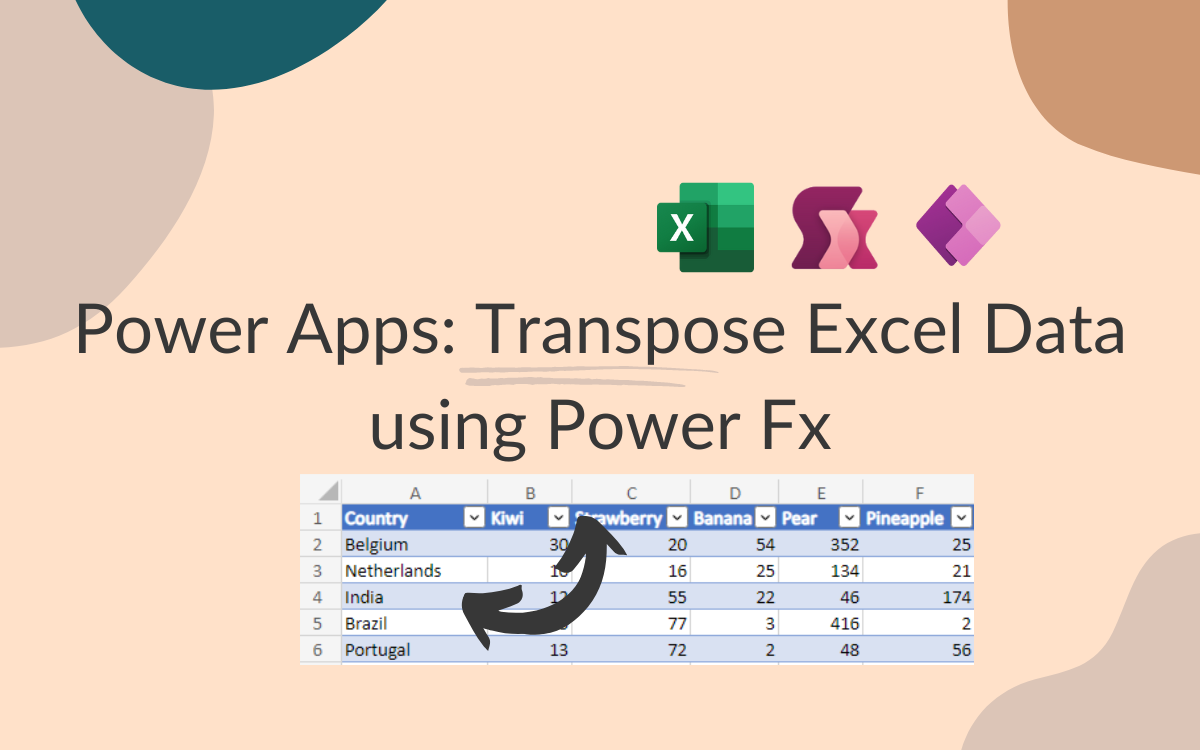 Power Apps: Transpose Excel Data using Power Fx