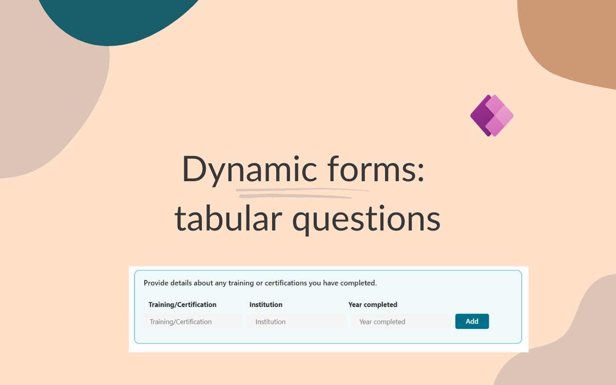 Dynamics forms: tabular question type